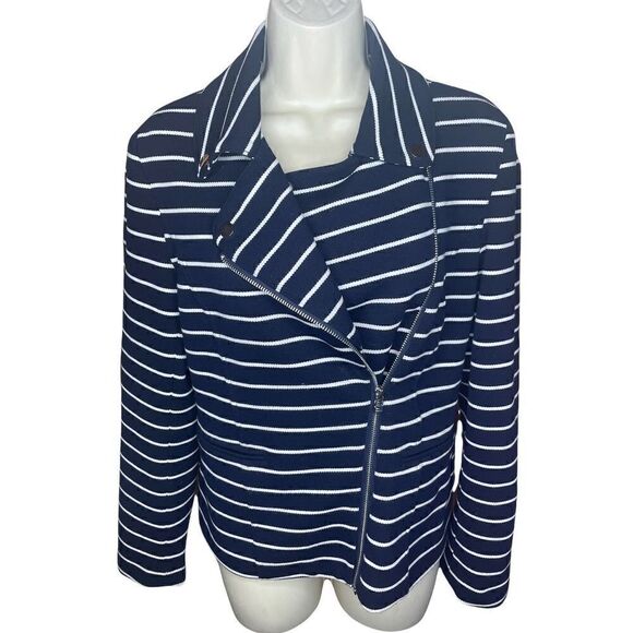 Bagatelle Navy & White Striped Jacket Medium - Picture 1 of 6